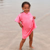 COTTON TOWEL BEACH TEE - RASPBERRY